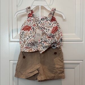 Nannette Kids Leaf Pattern Dress